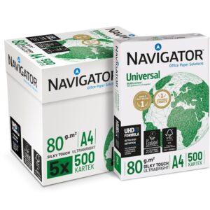 Papel A4 Navigator 80G Paquete 500 hojas Caja de 5 paquetes